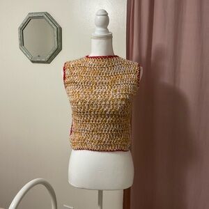 Handmade Multicolor Open Back Crochet Top